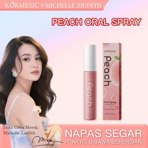 【COD】KORMESIC Semprotan Oral Peach, Rasa buah persik asli, solusi cepat setelah makan, wangi tahan lama, 0 gula, 0 kalori, mudah dibawa, dan menyegarkan napas.