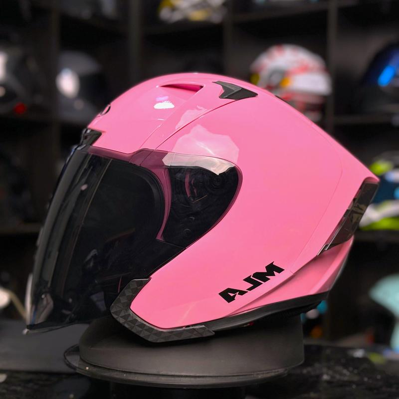 Helm Half Face MLA ZENIT Pink Fastel visor smoke / hitam Helm Premium Untuk Pria Dan Wanita Dewasa SNI COD. Motorcycle 0