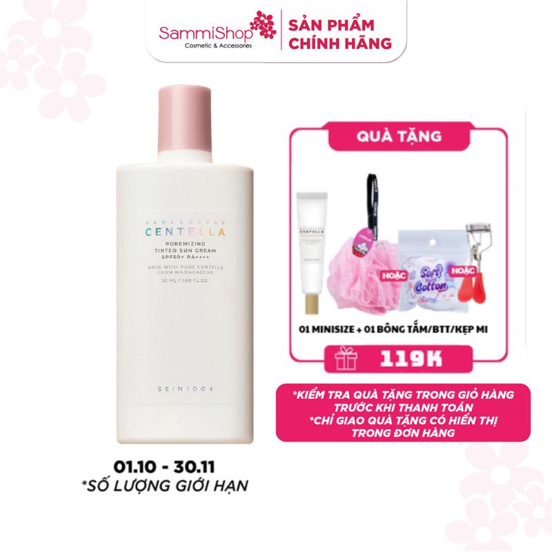 Skin1004 Kem chống nắng Madagascar Centella Poremizing Velvet Finish Sunscreen SPF50+ PA++++ 50ml