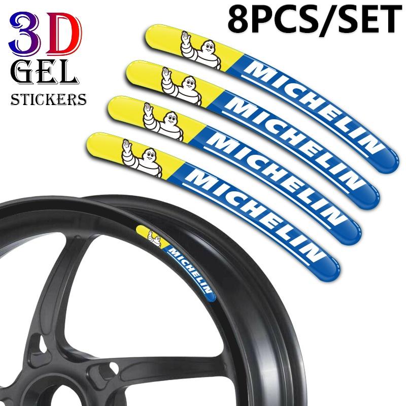  Decal Can Dán Vành Bánh Xe Máy Gel 3D 8 Cái   Lốc Miếng Dán Xe Hơi Cho Bánh Xe 16 17 18 19 20 21 Inch Dòng Michelin 