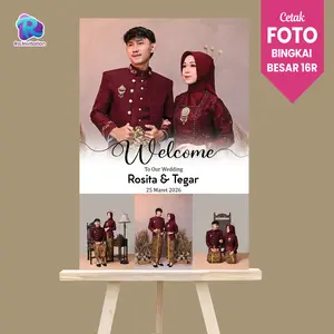 Cetak Foto + Bingkai Jumbo Ukuran 16R 40x60 Cm Cetak Foto Dengan Bingkai Premium MDF Tidak Pudar & Tidak luntur Gantungan kayu/ Hiasan Dinding / Foto keluarga Foto Wedding / Foto Wisuda Sekolah / Dekorasi  Pernikahan
