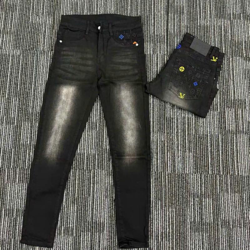  Quần Jean Nam Cao Cấp Co Dãn Nhẹ Họa Tiết Thêu Không Rách Gối Size 27-34 Phù Hợp Nhiều Dáng Người Menswear Pants Có Túi Quanjeans Namsale 