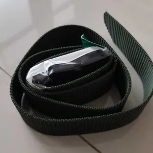Gesper Ikat Pinggang Pria dan Wanita Canvas Nilon Rel Oval Hitam