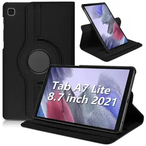CASE FOR  SAMSUNG TAB A7 LITE 8.7'' 2021 T220/T225 Cover Rotary Leather Case Derajat Sarung Kulit Stending Cover Hard Case