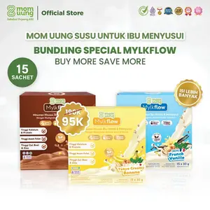 Terlaris Mom Uung Susu Mylkflow Isi 15 Sachet Belgian Choco / French Vanilla / Tokyo Creamy Banana