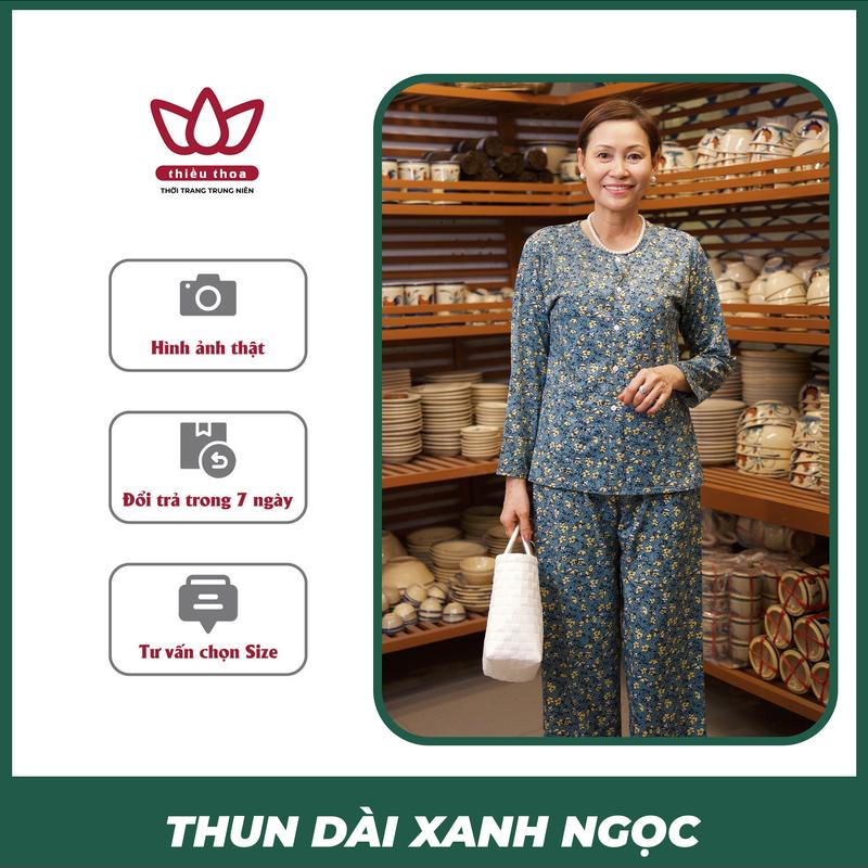 Đồ Bộ Thun Cotton Lạnh Trung Niên Dành Cho Nữ Trung Niên Quà Tặng Dành Cho Mẹ Cho Bà Thời Trang Trung Niên Thiều Thoa