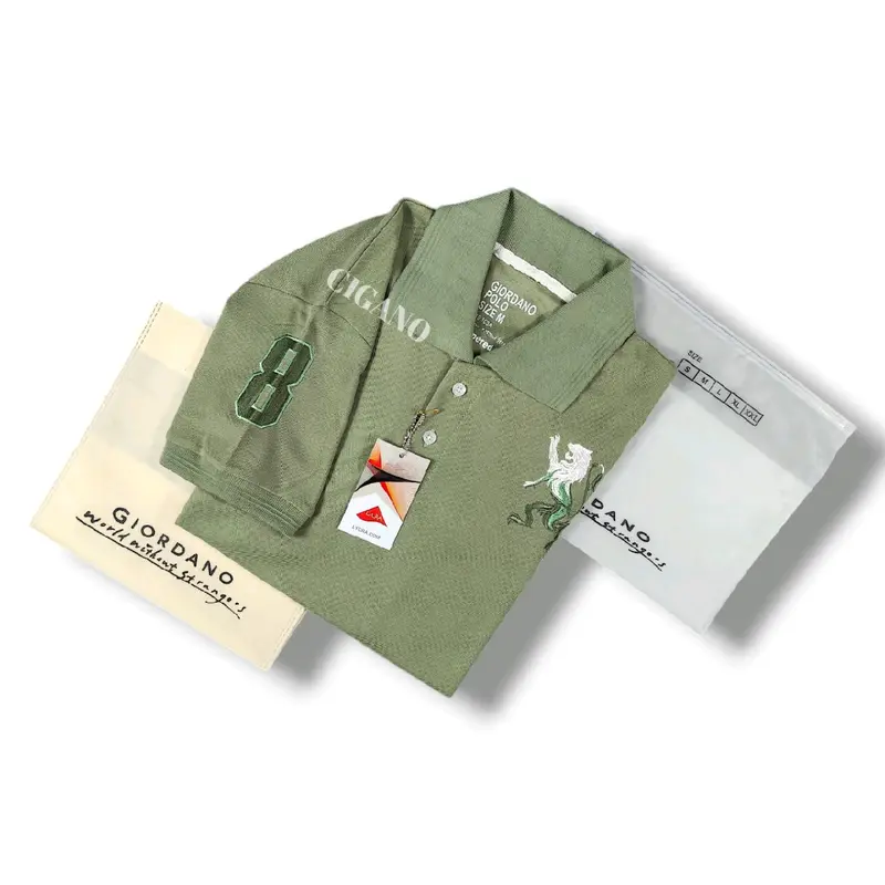 Polo Shirt Giordano Full Bordir Lion 3D Kaos Krah Bordir Pria Dewasa 2