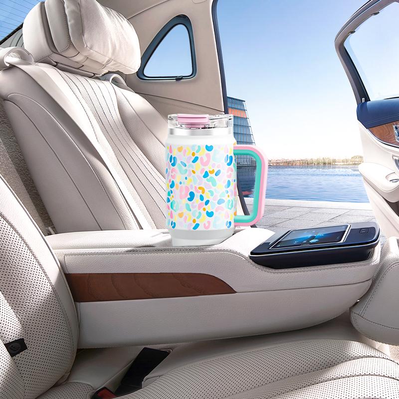 Meoky 32 oz（940mL) Tumbler with Handle, Insulated Tumbler with Lid and Straw, Stainless Steel Travel Mug, Keeps Cold for 24 Hours, 100% Leak Proof, Fits in Car Cup Holder 7