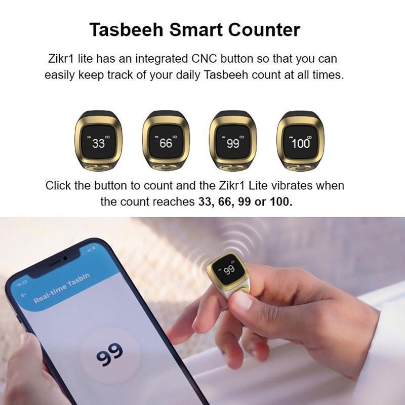 Product Introduction of Tasbih Tally Smart Counting Ring, Waterproof, for Muslims, Zikr, Numbers, Tasbeeh, 5 Prayer Time Reminders, Bluetooth Compatible Ring 4