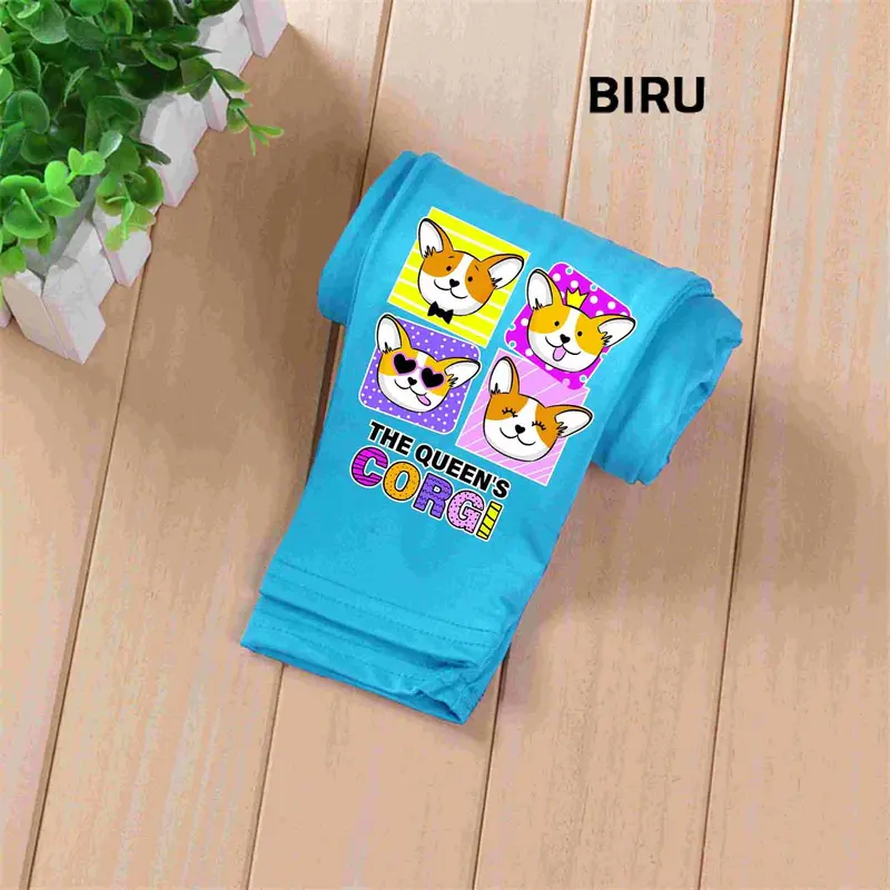 legging anak perempuan karakter motif QUEEN'S CORGI umur 1-12 thn 5