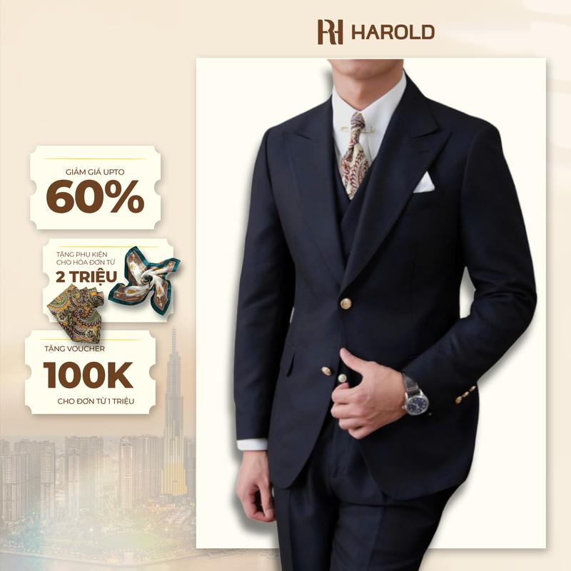 Bộ Suit 3 Mảnh Nam Cao Cấp Milano Đen Tuyền 3 mảnh - Sang Trọng, Vải Thoáng Mát Chống Nhăn (Gồm: Jacket + Ghi lê + Quần)