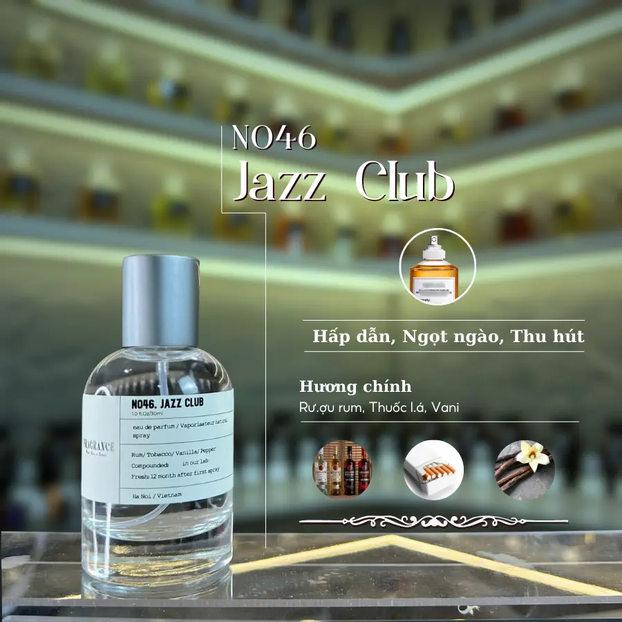 Nước hoa Nam Custom Lab Jazz Club 30ml phong cách Hấp dẫn Ngọt ngào Thu hút NO46