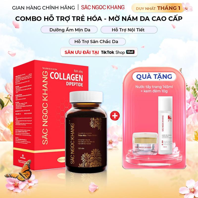  Combo Nước Uống Collagen Dipeptide SNK  30 túi  & Viên Uống SNK++120v - Hỗ Trợ Dưỡng Sáng Da Hỗ Trợ Xương Khớp Cải Thiện Nếp Nhăn 