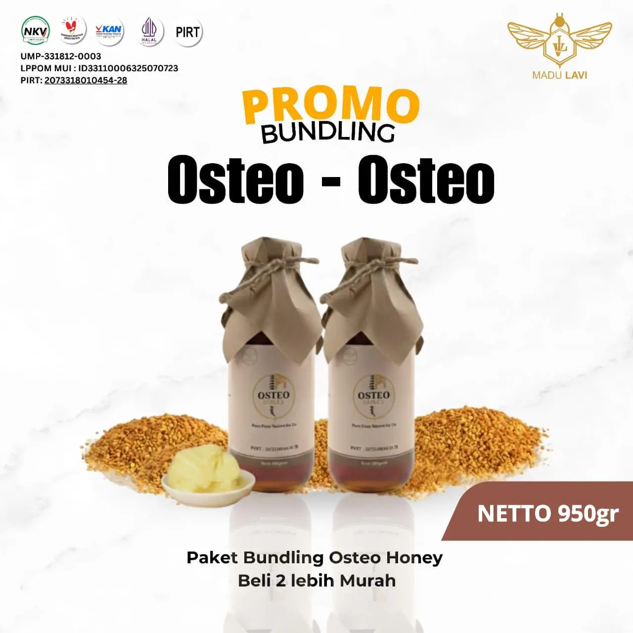 Paket Bundling Osteo honey kemasan 475gram beli 2 lebih murah