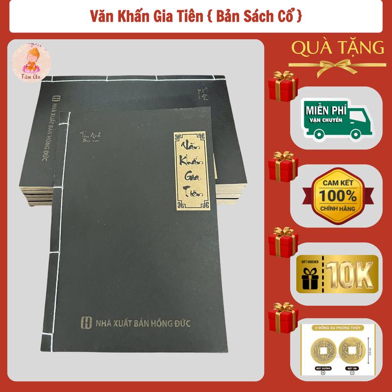 Bản Đặc Biệt Sách Cổ Văn Khấn Gia Tiên - Gồm 135 Trang Đầy Đủ Các bài văn khấn cổ truyền Tặng Kèm 2 Đồng Xu ÂM Dương