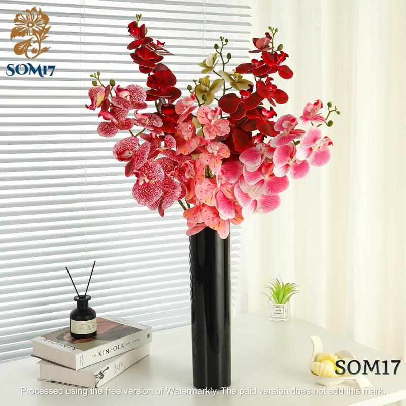 Set Bunga anggrek artificial latex premium  3D real touch  kuntum  hiasan dekorasi palsu plastik rumah pesta 0