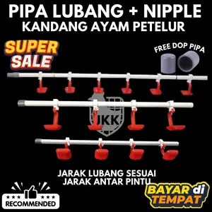 Pipa Lubang + Nipple Kandang Ayam Petelur | Best Seller