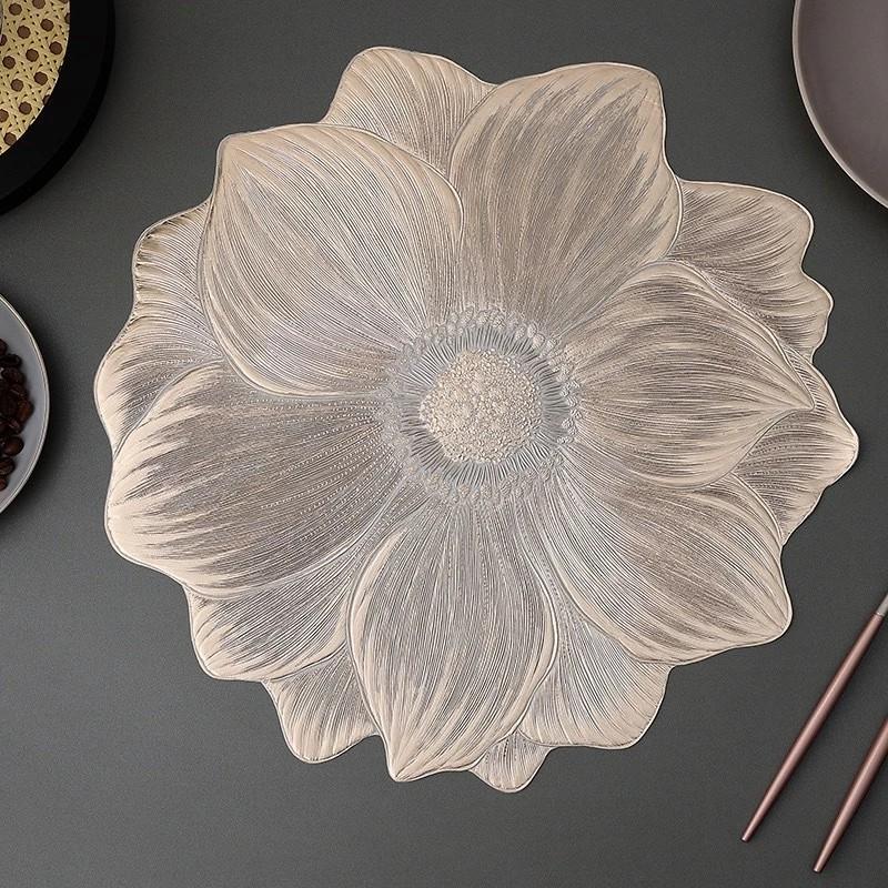 Product Introduction of PVC Placemats Washable Rose Gold Kitchen Utensil Home Decor Placemat Coasters Slip Resistant Table Mat Dining 0