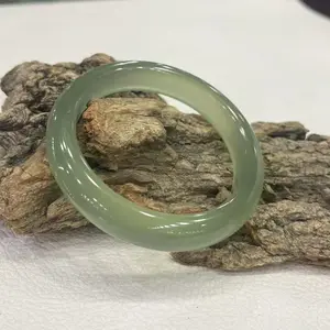 Gelang Bangle Giok Xiuyu Grey Green Asli Alami Dingin