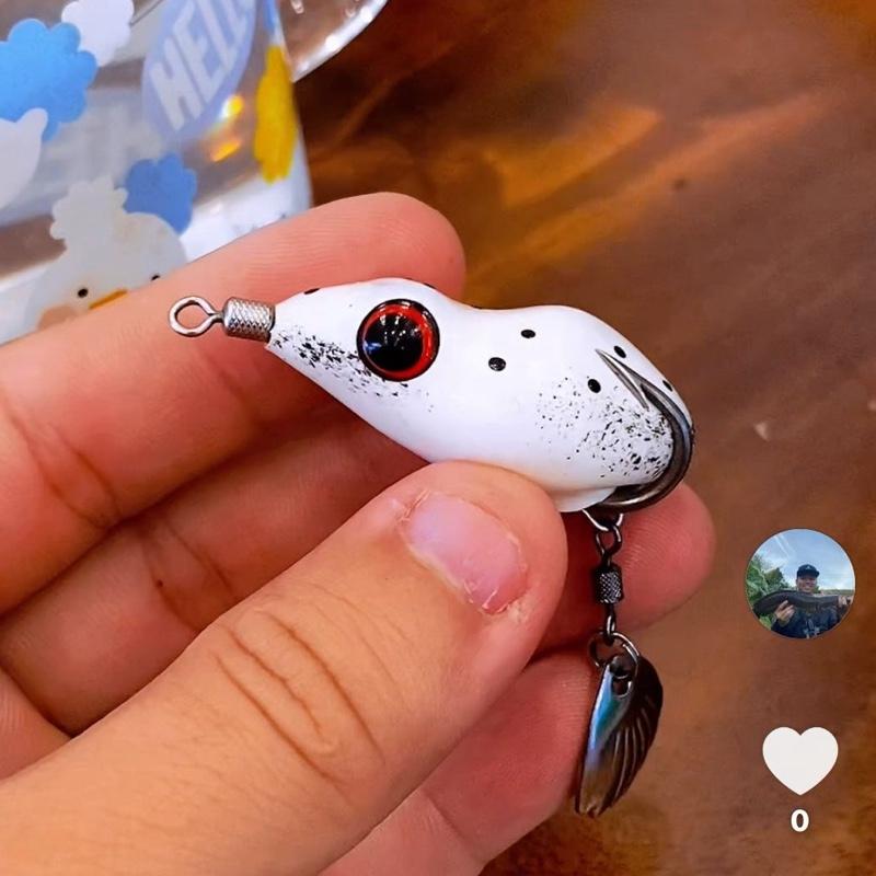 Nhái Đốm Lưỡi Độ Thủ Công Chì Đúc 3.8cm Nhạy Cá mua 2 tặng 1 cá sắt Đi Câu Câu Cá