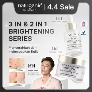 [Paket PHILIPSKWOK] NATUGENIC - Paket Budling Buy SERUM get FREE MOIST - NATUGENIC - 3 IN 1 SERUM+TONER+ESSENCE (ULTRA BRIGHT SERUM) 30ml | Spots Treatment ,Calm Redness, BPOM