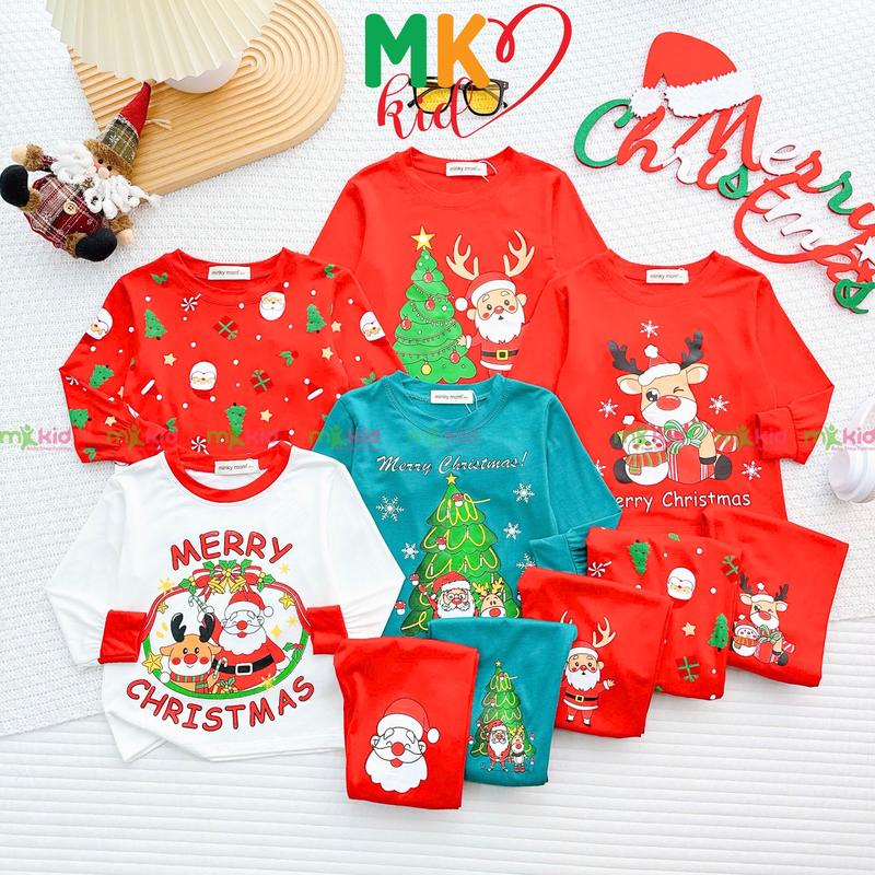 Set Quần Áo Giáng Sinh Cho Bé Trai Bé Gái 9-30kg Cao Tối Đa 1m25 Dưới 7 Tuổi Chất vải Thun Lạnh Cao Cấp mềm mịn mát