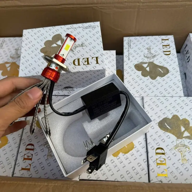 Bóng led 3 tim gắn cho tất các dòng xe
