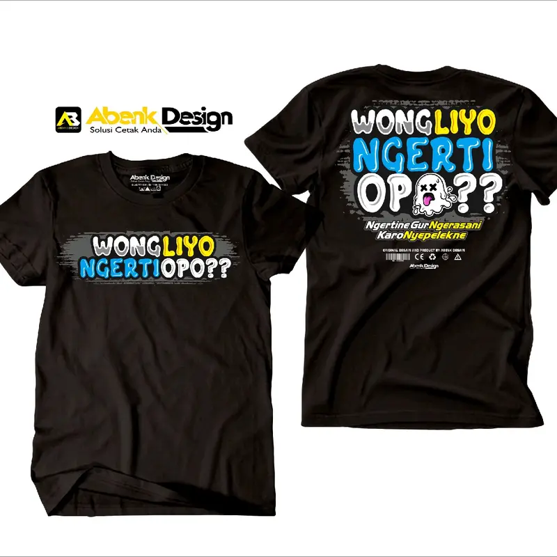Kaos Sablon Murah Wong Liyo Ngerti Opo cotton combet 24s 1