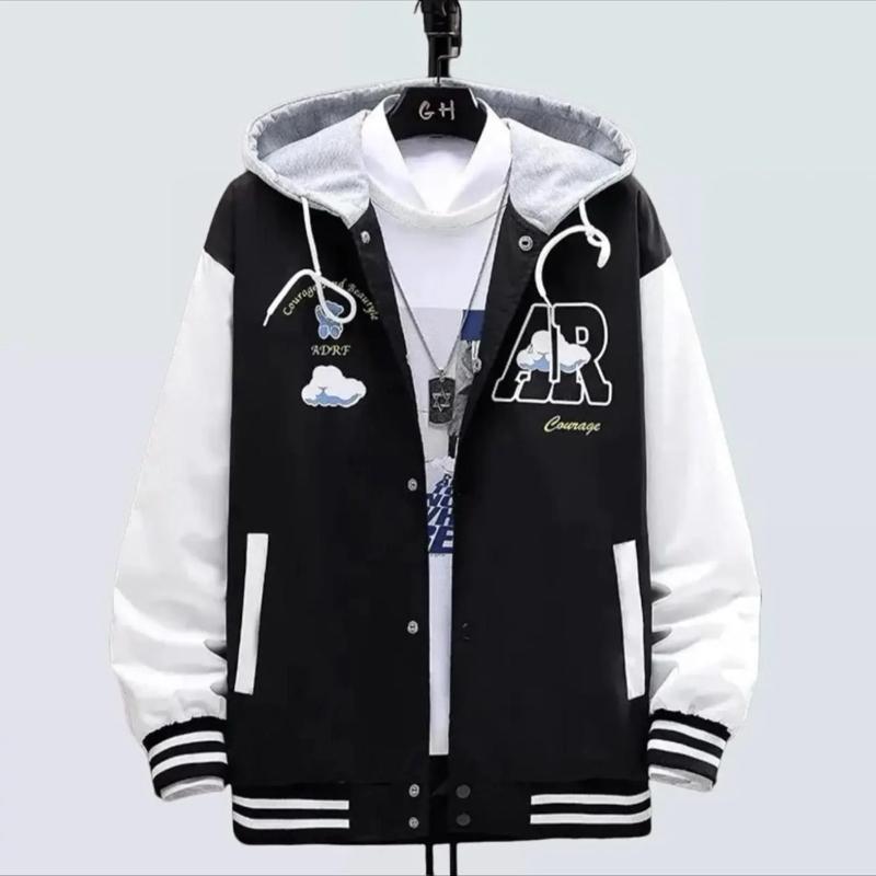  Áo Khoác Dù Nón Nỉ Thời Trang Phong Cách Hàn Mẫu Mới Cực Đẹp - ÁO DÙ NÓN NỈ Menswear Nam Jacket Màu Đen Kem grey  jacket Chất Liệu Vải Dù 2 Lớp Lớp Bên Trong Có Vải Lót Giúp Thoáng Khí Mát Mẻ 