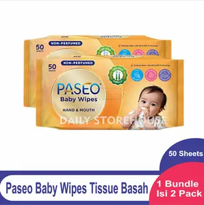 Paseo Baby Tissue Basah Chamomile 50 Sheets (Buy 1 Get 1 Free)