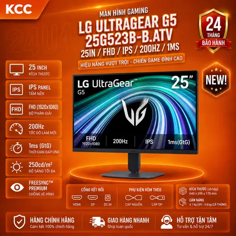 MÀN HÌNH GAMING LG ULTRAGEAR G5 25G523B-B.ATV 25 INCH FHD IPS 200Hz