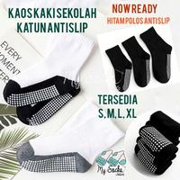 Gambar kaos kaki sekolah anti slip / antislip anak putih telapak hitam abu polos hitam dari MySocksJakarta Kota Administrasi Jakarta Utara 1 Tokopedia