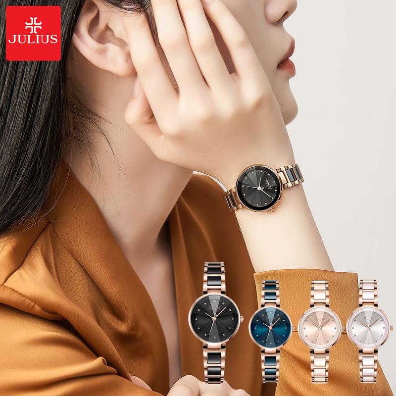 Đồng Hồ Nữ Julius Hàn Quốc Dây Thép JA-1209 4 màu