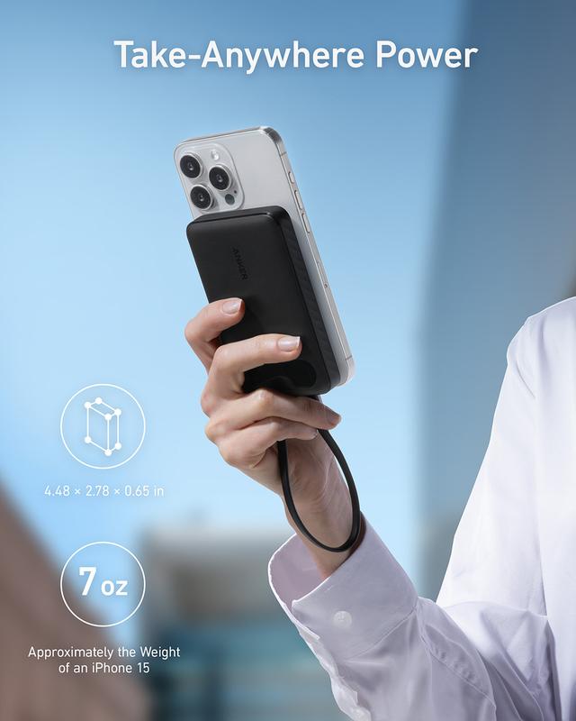 Mini Powerbank Anker 10.000 mAh Fast Charging 22,5W PD with USB-C Cable - A1257 5