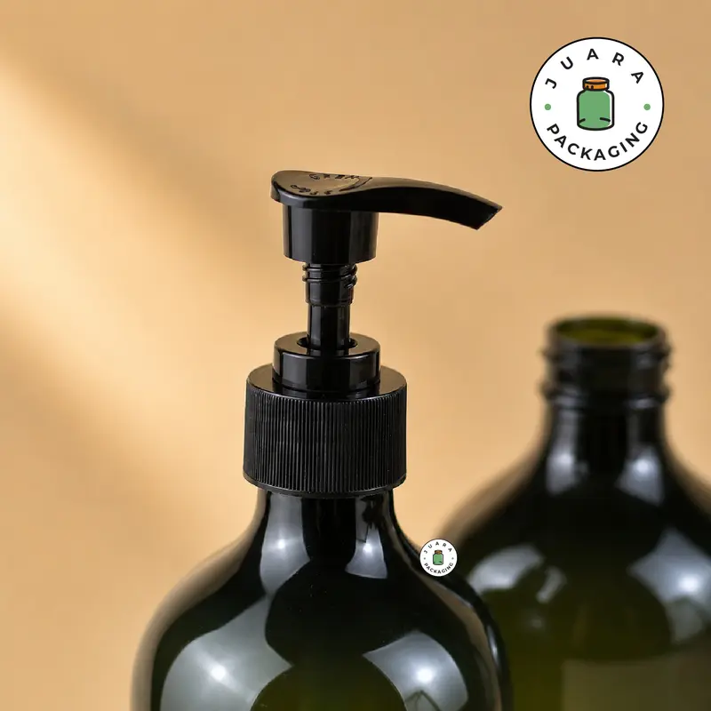 Botol Pump Plastik PET 500ml Warna Hijau Botol Kosmetik Tebal – Wadah Isi Ulang Sabun, Shampo, Lotion, Skincare, Botol Pump Shower Refill Ramah Lingkungan 500 ml