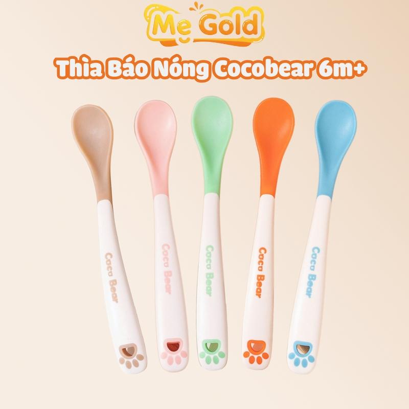 Thìa ăn dặm  báo nóng Cocobear cho bé ăn dặm Shopmegold1 đũa  cho Kem