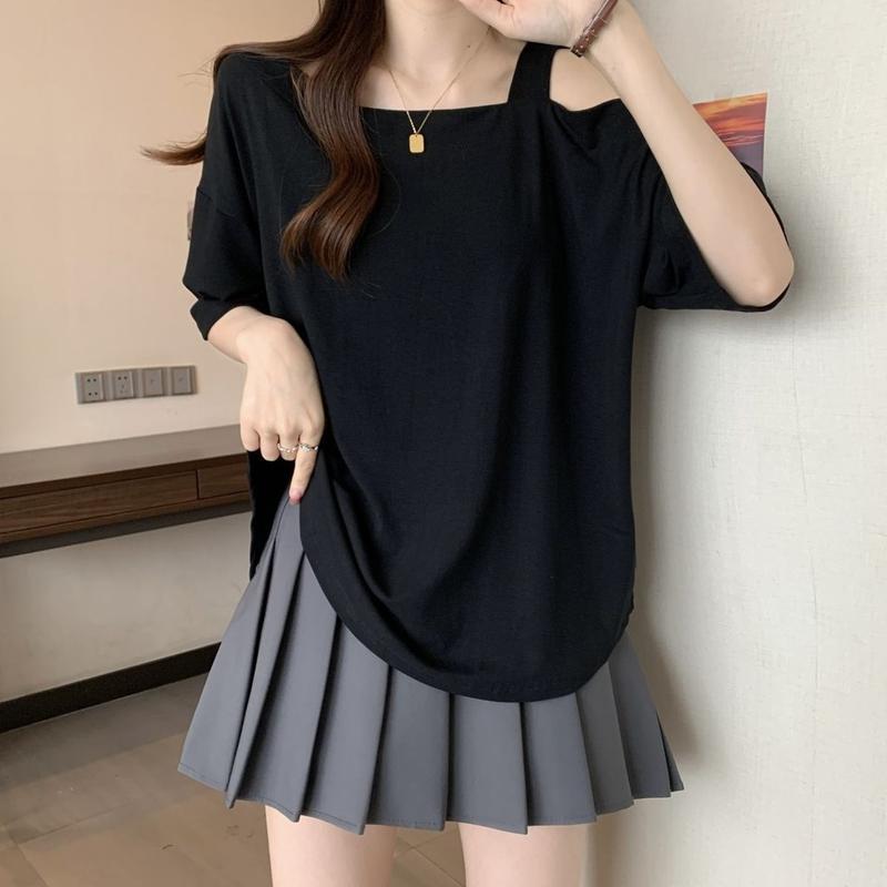 Atasan Wanita Dewasa Import Polosan Tali 1 Off Shoulder Kekinian Korean Style 2