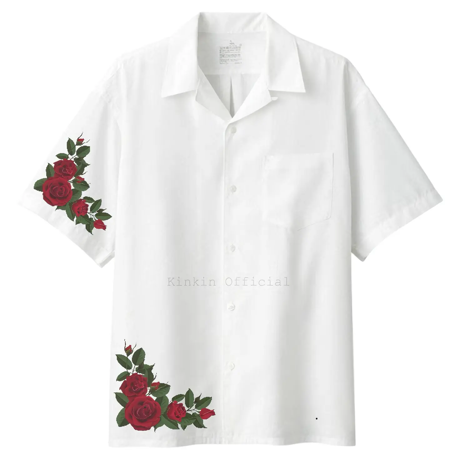 Kemeja Vintage Pria Wanita Lengan Pendek Kemeja Hawai Kemeja Rose Korean Style Terbaru Bunga Katun Motif Nyaman
