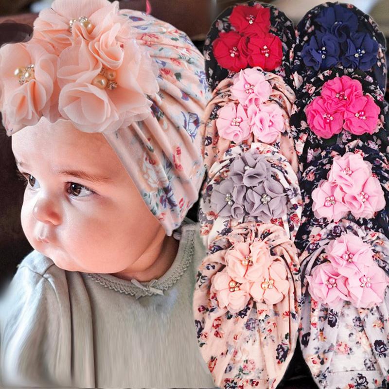 New Cute Baby Hat Bowknot Baby Girl Beanie Cap Soft Kids Children Printing Infant Spring Summer Hat Bonnet 1