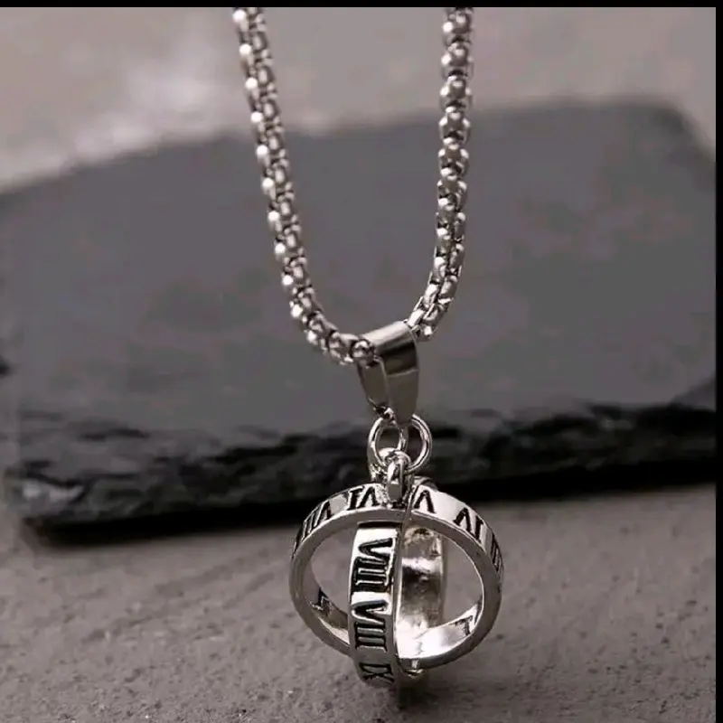 Elloise EN129 Kalung Silver Cincin Romawi 70cm Pria Wanita, Trendy, Rantai Titanium, Aksessories, Jewellry, Couple, Mewah ,Elegan, Anti Karat, Rantai Premium Tali Putih Titanium 》 0