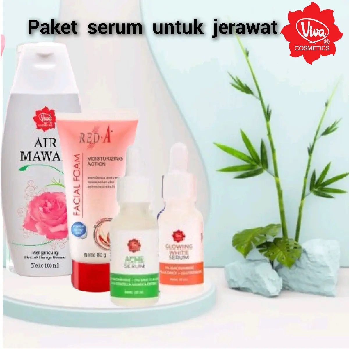 Paket Perawatan Jerawat Viva Acne Serum dengan Sulphur, Triclosan, Zinc Oxide, dan Glycerine - Kosmetik, Facial