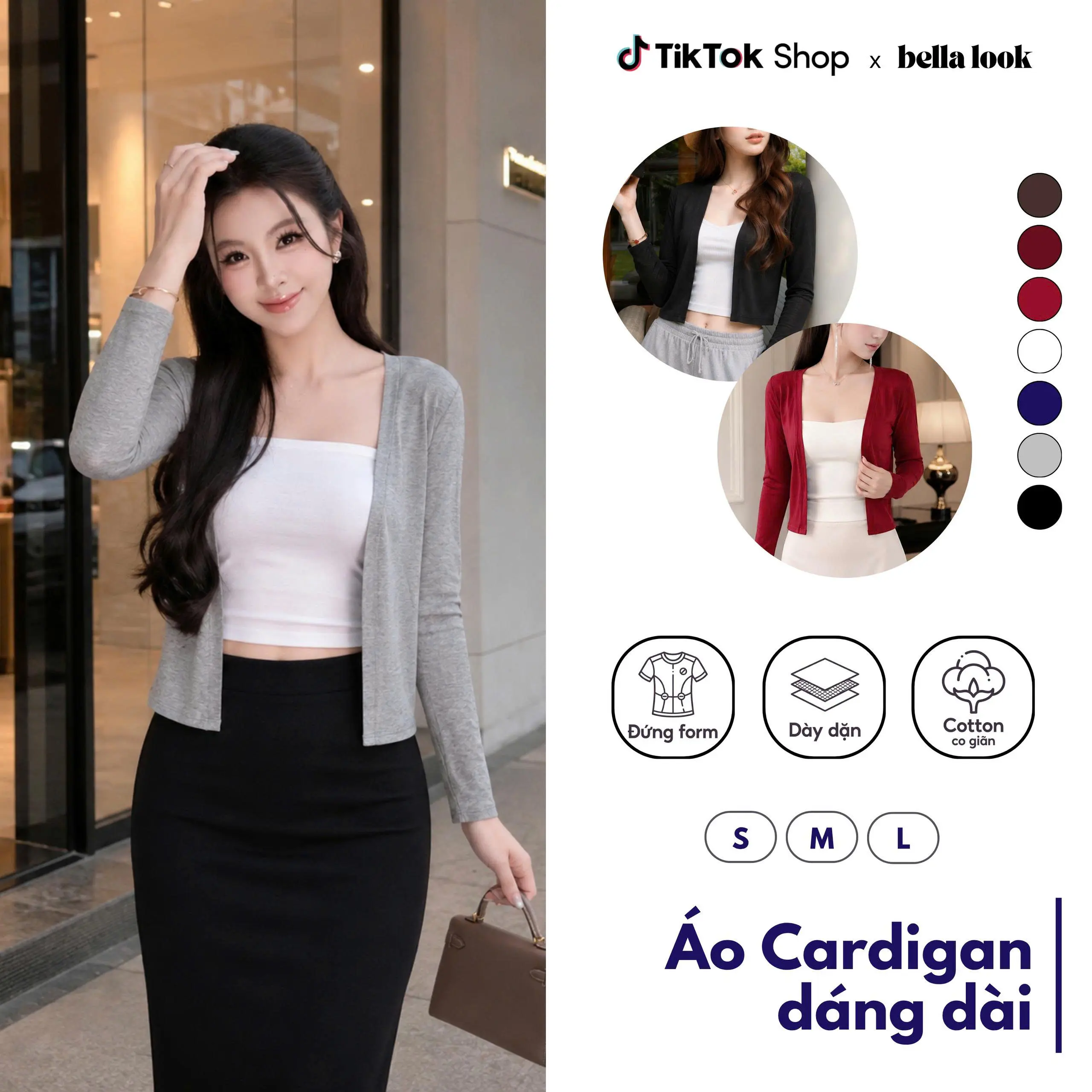 Áo Khoác Cardigan Dáng Dài Cao Cấp Sang Trọng Nàng Thơ BellaLook-903