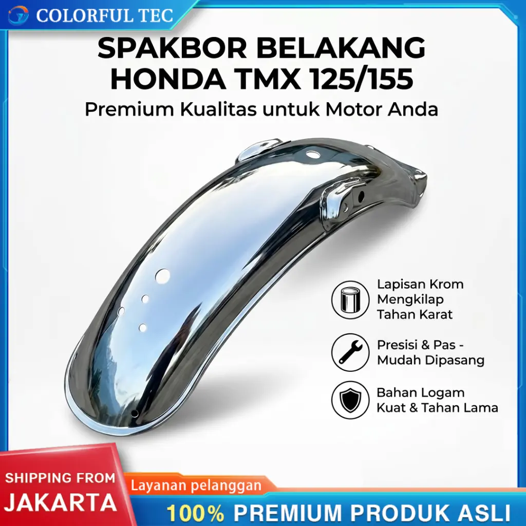 Slebor Belakang Honda TMX 125 155 Berlapis Krom Kilat Mudah Dipasang Presisi PNP Kualitas Tinggi Awet Tebal Variasi Aksesoris Motor