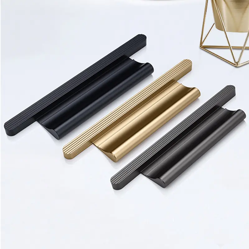 Embedded slotted door seam invisible handle, minimalist, light luxury, solid upgrade, large grip, wide wardrobe, thick door handle