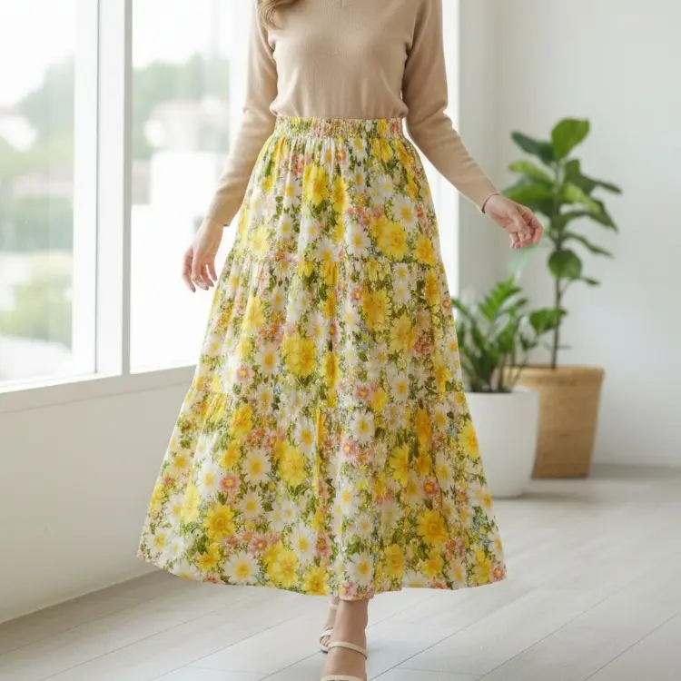 Rok Motif TELETUBIS KUNING Susun 3