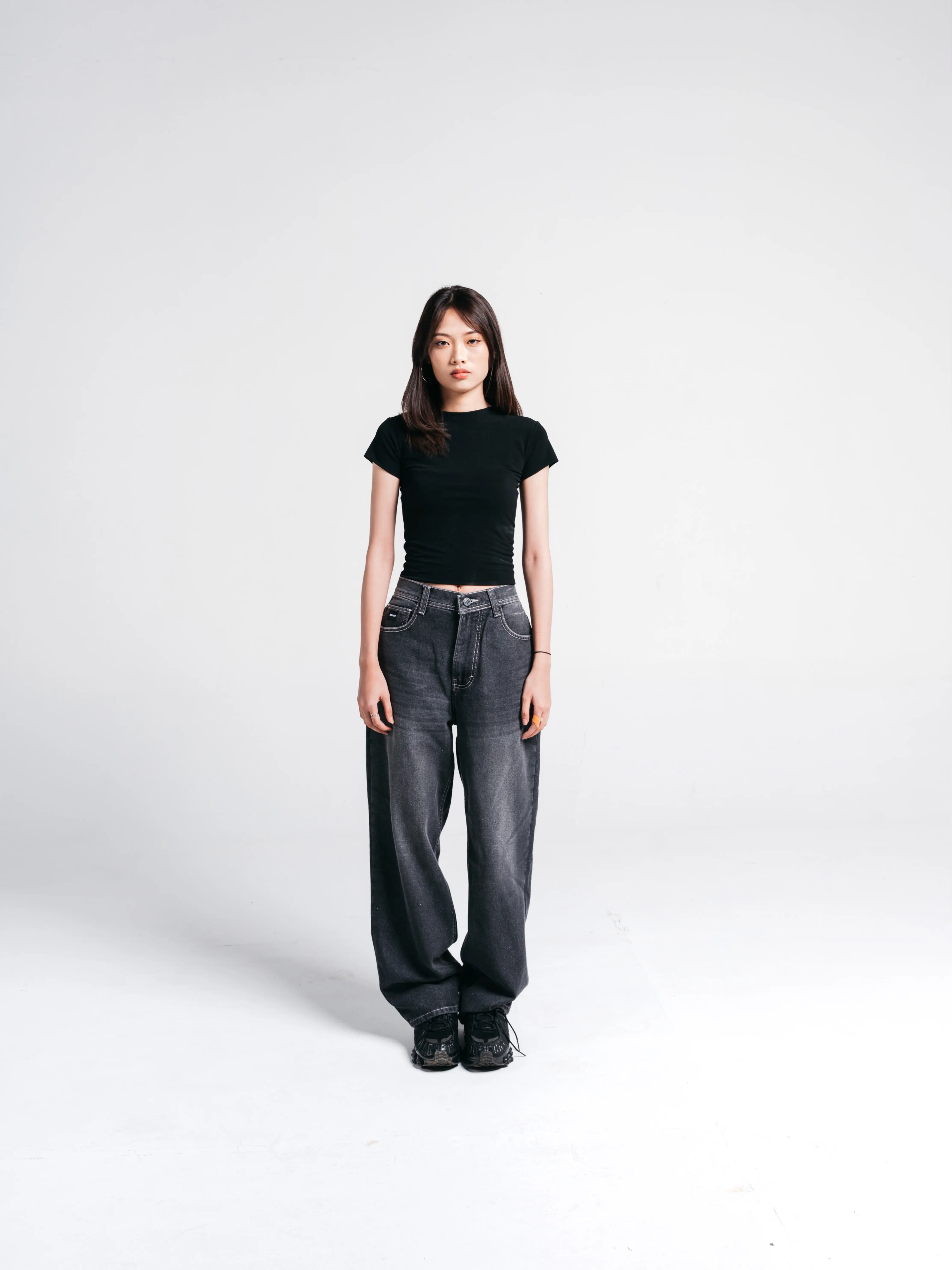 Rockmaker Celana Denim Baggy Pants Narrow - Grey