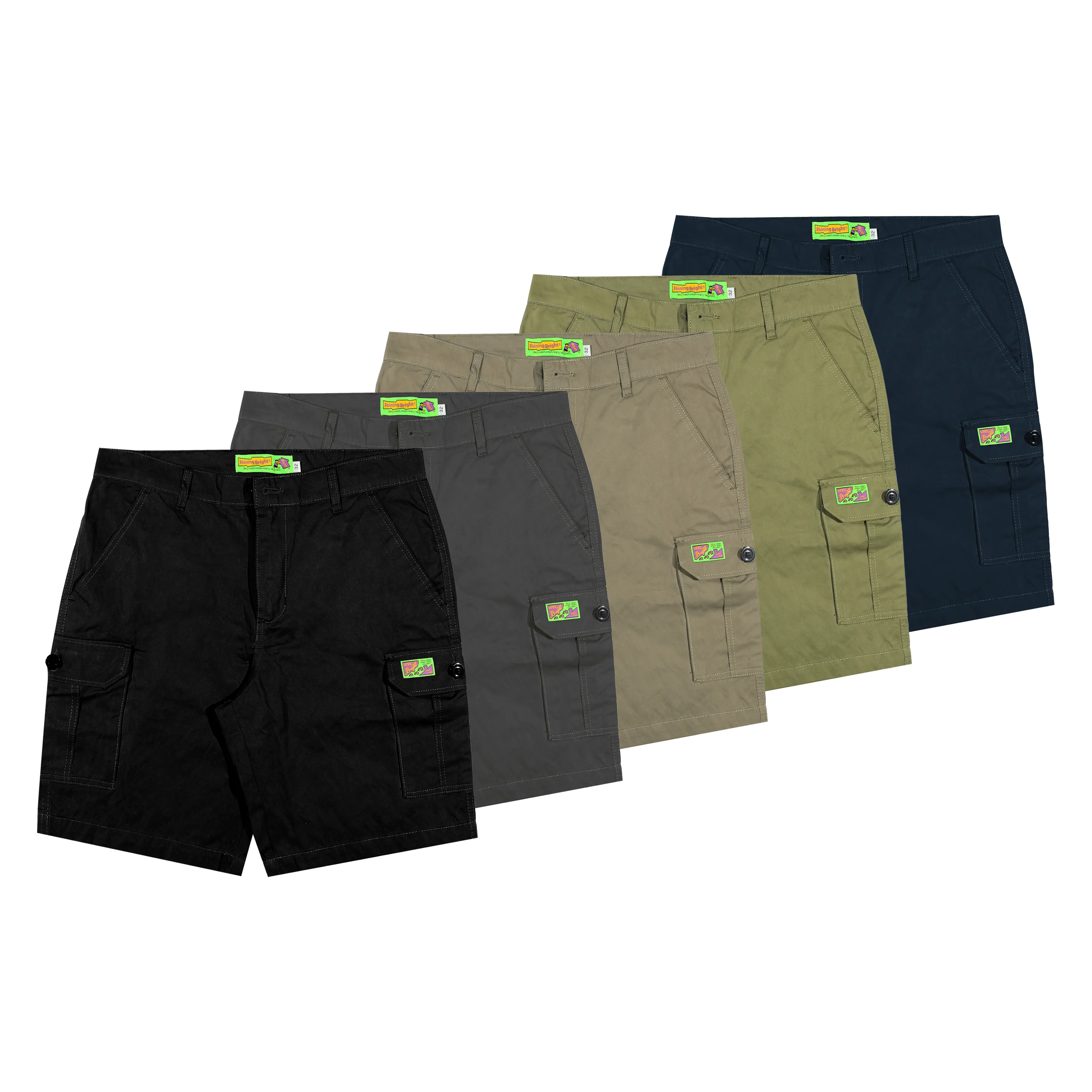 Shining Bright Celana Pendek Cargo Voyager - Multi Color, Hitam, Hijau Army Shorts Pria Casual