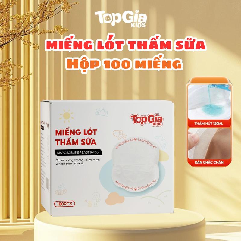 Miếng lót thấm sữa miếng thấm hút sữa Topgiakids 5 lớp thấm hút mềm mại an toàn tự nhiên cho mẹ 100 miếng