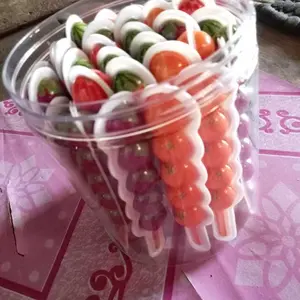 Permen Lunak Sate 1 Toples isi 30 pcs rasa buah Anggur, Semangka, Jeruk, Stwaberry
