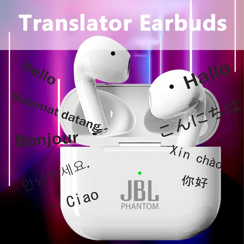  Tai nghe không dây thực sự JBL Phantom Pro cao cấp 2 Mic cho cuộc gọi rõ ràng AI âm trầm sâu tai nghe Bluetooth 5.3 thời gian chơi dài không thấm nước dịch thời gian thực 144 ngôn ngữ tùy chỉnh qua ứng dụng 
